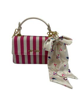Betsey Johnson - XO Jules- Pink/Cream Striped Crossbody Bag/Purse - NWT